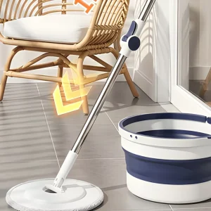 Floor Mop Set with Water Bucket, Rotating Squeezer, Mini Mop for Car and Home