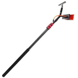 Floor Scrub Brush Long Handle Aluminum Alloy Telescopic Pole Stiff Bristle Tile Deck Patio Garage Cleaning