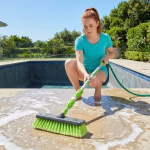 Floor Scrub Outdoor Telescoping Aluminum Pole Car Detailing Brush Water Flow Soft Bristle Pool Solar Siding Exterior Kit