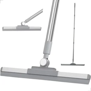 Floor Squeegee Push Rubber Broom Scraper with 180 Rotating Detachable Blade for Pet Hair Removal Home Cleaning