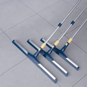 Floor Squeegee with 180° Rotating Adjustable Head for Corner Gap and Narrow Crevice Water Stain Removal