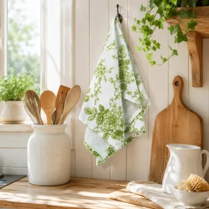 Floral Cotton Kitchen Dish Towel Custom Printed Customizable Premium High Quality Super Absorbent Heavy Duty Tea Towel