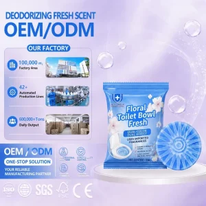 Floral Toilet Bowl Freshener 50g Dual Color Toilet Cleaner Block Imported Fragrance Lemon Scent Guangdong Stain Remover Long