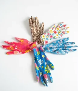 Flower Printed PU Coated Work Gloves Breathable Knit Liner Non Slip Grip for Gardening & Household Tasks