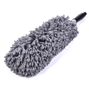 Fluffy Rotating Grey Microfiber Duster with PP Handle and Iron Pole