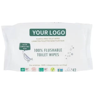 Flushable Biodegradable Non-Woven Wipes Extra Soft Daily Hygiene Use