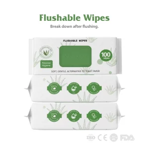 Flushable Toilet Wipes with Aloe Vera Soothing Moisturizing Hypoallergenic for Sensitive Skin Daily Bathroom Care Customizable