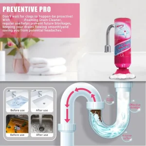 Foaming Drain Cleaner Sewer Drain Sink Cleaner for Toilet Kitchen Bathroom Restroom