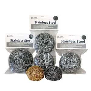 Foamstar 1 Pack Stainless Steel Scrubber Steel Wool Scrubber Pads for Cleaning Dishes Pans Pots Ovens Grills Sinks