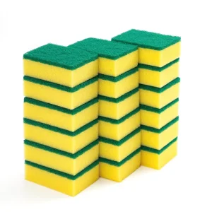 Foamstar Double Dishwashing Scrub Cleaning Sponge Heavy Duty Nylon Kitchen Sponge Antibacterial Compressed Sponges Scouring Pads