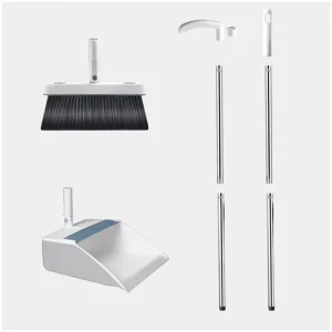 Foldable Long Handle PP Broom and Dustpan Set Windproof Portable Lightweight
