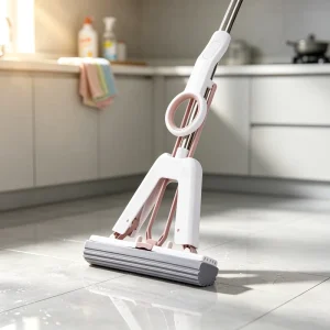 Foldable PVA Sponge Mop with Self-Squeeze Design for Bathroom Cleaning