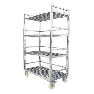 Foldable Rolling Storage Cart CE Approved Collapsible Material Handling Cart with Wheels