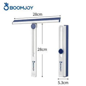 Foldable Rotating Wide Rubber Squeegee with Replaceable Head, Portable, for Glass and Windows