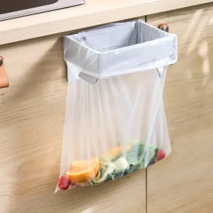Foldable Trash Bag Holder No Drilling Wall-Mounted Garbage Storage Rack