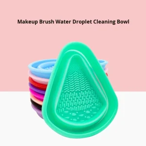 Foldable Triangle Silicone Makeup Brush Cleaning Bowl and Teardrop-Shaped Washing Pad