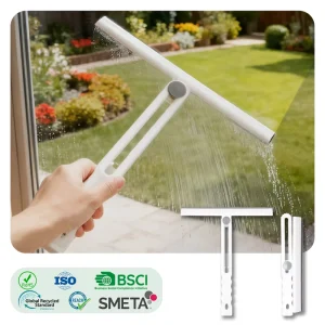 Foldable Window Squeegee with 360-Degree Rotating Head for Glass, Tile, and Table