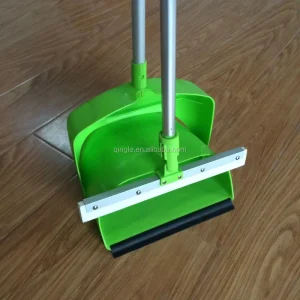 Folding Broom and Dustpan Set with Long Handle, Dustpan and Squeegee Set