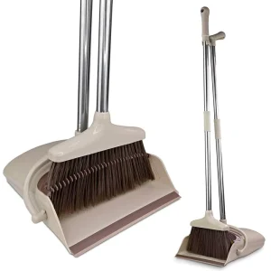 Folding Windproof Broom and Dustpan Set with Long Handle