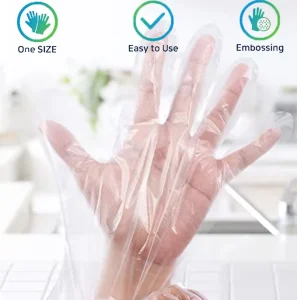 Food Grade 100PCS/Bag PE Waterproof Plastic Disposable Gloves for Cooking and Food Service Made in China