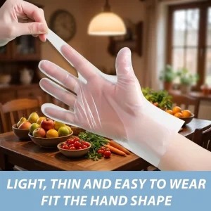 Food Grade Clear Disposable TPE Gloves Powder Free Waterproof Transparent Plastic Gloves for Cooking Baking Food Handling
