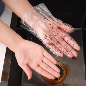Food Grade Disposable PE Plastic Gloves Waterproof Oilproof Household Kitchen Catering Protective Hand Gloves
