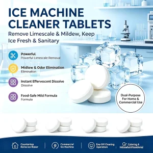 Food-Grade Effervescent Ice Machine Cleaner Tablets for Hard Water and Limescale