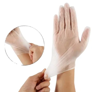 Food-Grade Nitrile Disposable Powdered Gloves, Textured Fingertips, Latex-Free, Transparent, Lengthened