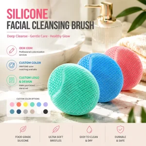 Food Grade Soft Silicone Facial Cleansing Brush Pore Deep Cleaning Face Scrubber Gentle Exfoliating Skincare Washing Brush