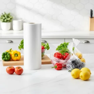 Food Packaging Poly Flat Bags Clear Produce Storage Bags for Fruits Vegetables and Bread