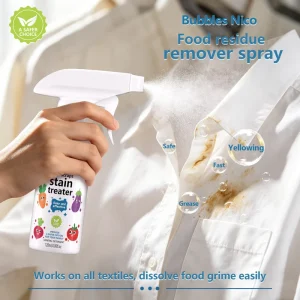 Food Residue Remover Spray Multi purpose Stain Treater for Oil Juice Milk Paste Stains on All Textiles Safe for Baby Clothes