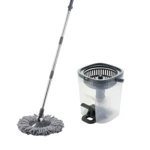 Foot Pedal Spin Mop Bucket Set with Self-Wringing Microfiber Mop