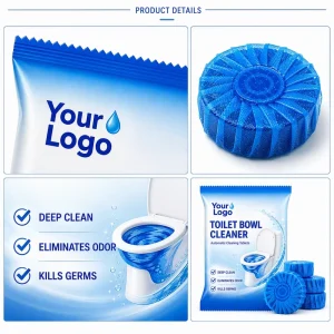 Fortune Grass Long Lasting Blue Eco Friendly Disposable Solid Toilet Bowl Cleaner Tablets Fresh Scent Ultra Clean for