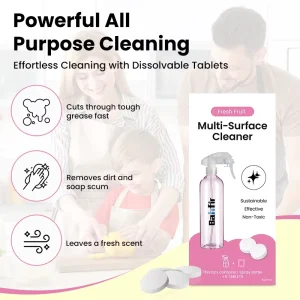 Fragrance Free High Purity Multipurpose Effervescent Cleaning Tablets Biodegradable All Round Household Surface Cleaner