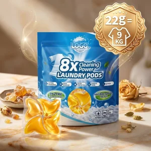 Free Sample 22g 4in1 Eco Friendly Disposable Oversized Luxury Perfume Laundry Pods OEM ODM 8X Deep Clean Scale Apparel