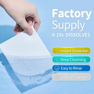Free Sample Disposable Hypoallergenic Custom Low Foaming Eco Friendly Deep Clean Laundry Detergent Sheets Highly