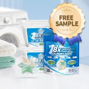 Free Sample Fast Dissolve Low Foam Eco Friendly Disposable Septic Safe Non Toxic Laundry Pods Capsules for Baby Clothes