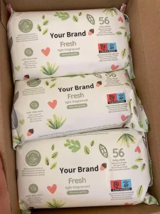 Free Sample OEM Baby Wipes Nonwoven Fabric Sensitive Skin Custom Fragrance 99.9% Pure Water Gentle Cleaning Wipes Custom Logo