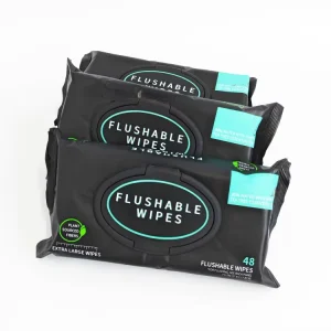 Free Samples Factory OEM Biodegradable Toilet Wet Tissue Paper Adult Cleaning Care 80pcs Organic Flushable Wipes for Adults