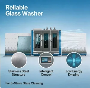 Frequency-Controlled Glass Cleaner with Stainless Steel Construction Vertical Glass Washing Machine
