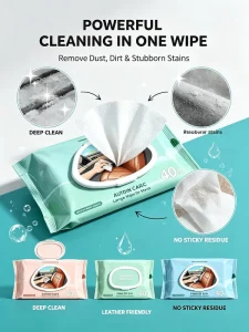 Fresh Scent Alcohol Free Extra Soft Car Detailing Wipes 40 Count Quick Clean Steering Wheel Door Panel Interior Stain Wipes