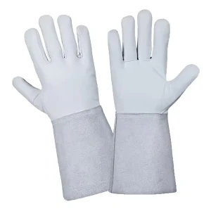 Full-Grain Cowhide Leather Long Welding Gloves Heat-Resistant Protective Gloves for Welders