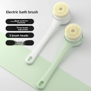 Fully Automatic Long Handle Electric Bath Scrub Brush with Digital Display