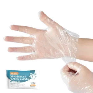 G23 PE HDPE Disposable Plastic Gloves Transparent Food Grade Oil Proof Folded