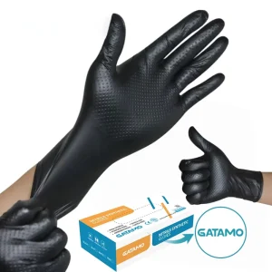 G29 Diamond Grip Industrial Black Nitrile Gloves Nitrile Vinyl Blending Garage Duty Car Repair 8 Mil Black Mechanical Gloves