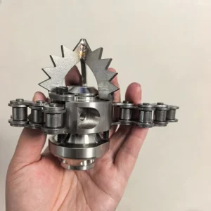 G3/8 80L Stainless Steel Chain Root Cutter Jetter Nozzle Side 3 Rear 6 Ceramic Nozzles High Pressure Rotating Drain Cleaner