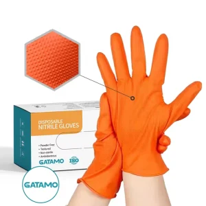 G30 Orange Diamond-Grip Nitrile Gloves, 8 mil, Small, 100 Pieces per Box