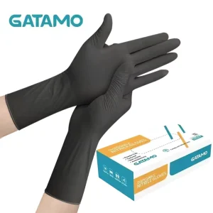 G83 12-Inch Food Grade Black Disposable Nitrile Examination Gloves Powder-Free Household Tattoo Gloves