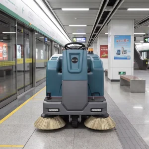 GIYO S1400 Ride on Road Sweeper 6㎡ Large Filter Area Lead acid Battery Parking Lot Floor Cleaning Sweeper