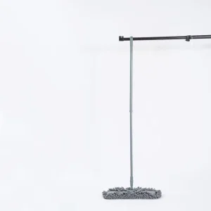 GRS-Certified 100% Polyester Fabric Cleaning Mop, Grey, for Household and Office Use